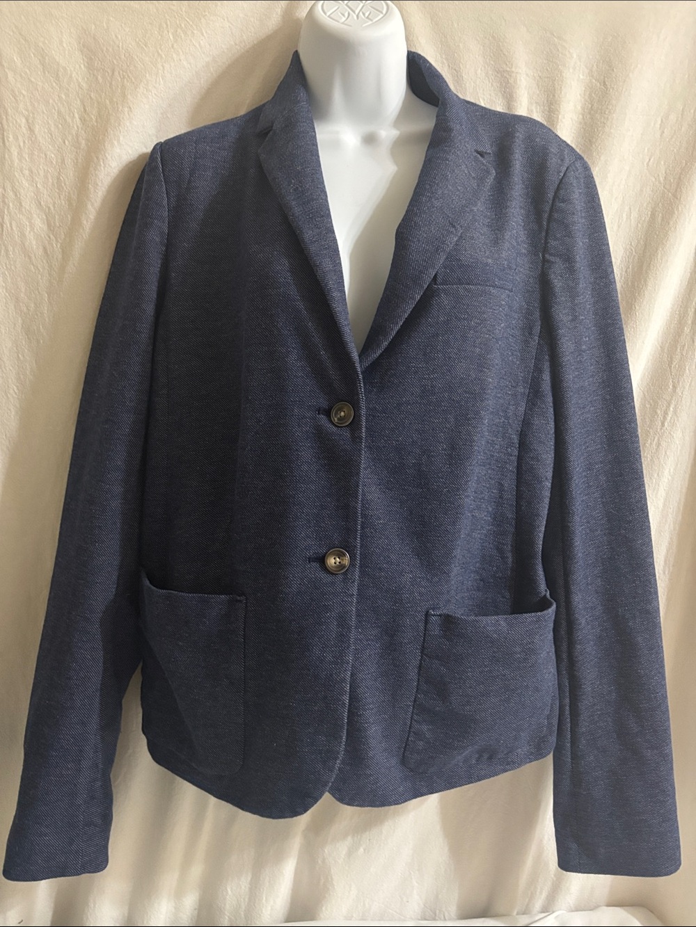 GAP Navy Blue sz14 tall Blazer Jacket office classic pockets career versatile H - Picture 3 of 11